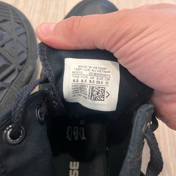 Converse Black High-Top Sneakers. Women’s Size 8.5. Worn once. - Picture 4 of 4